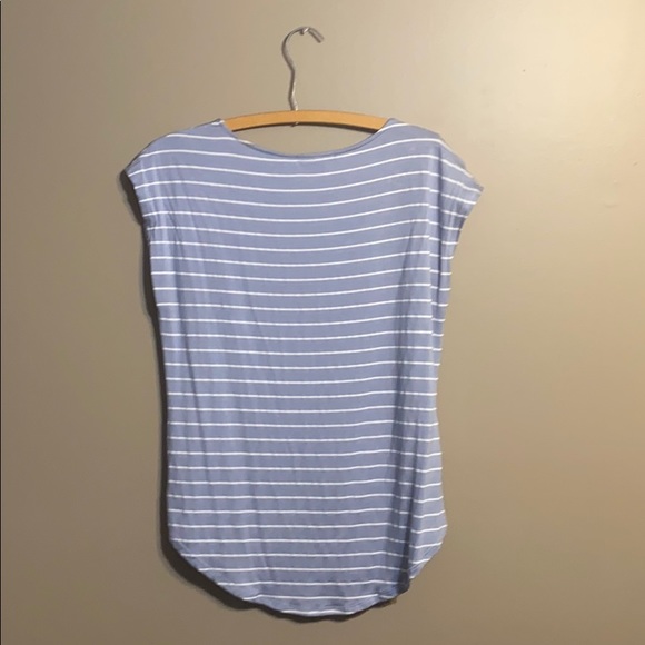 Green Envelope Blue White Striped Sleeveless Top M - Picture 4 of 4